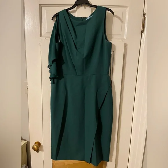 slim fit dress slacks Sara A-Line Chiffon Maxi Dress Emerald Green | Wedding Guest Dress | A-Line main image 1
